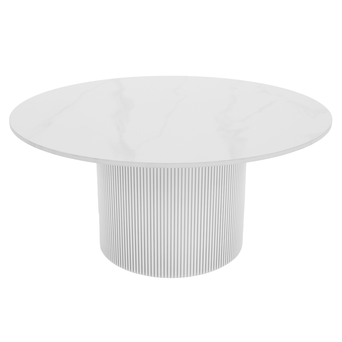 Măsuţă de cafea, marmură albă/MDF, diametru 80 cm, MAHIR TYP 1 Kondela