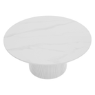 Măsuţă de cafea, marmură albă/MDF, diametru 80 cm, MAHIR TYP 1 Kondela