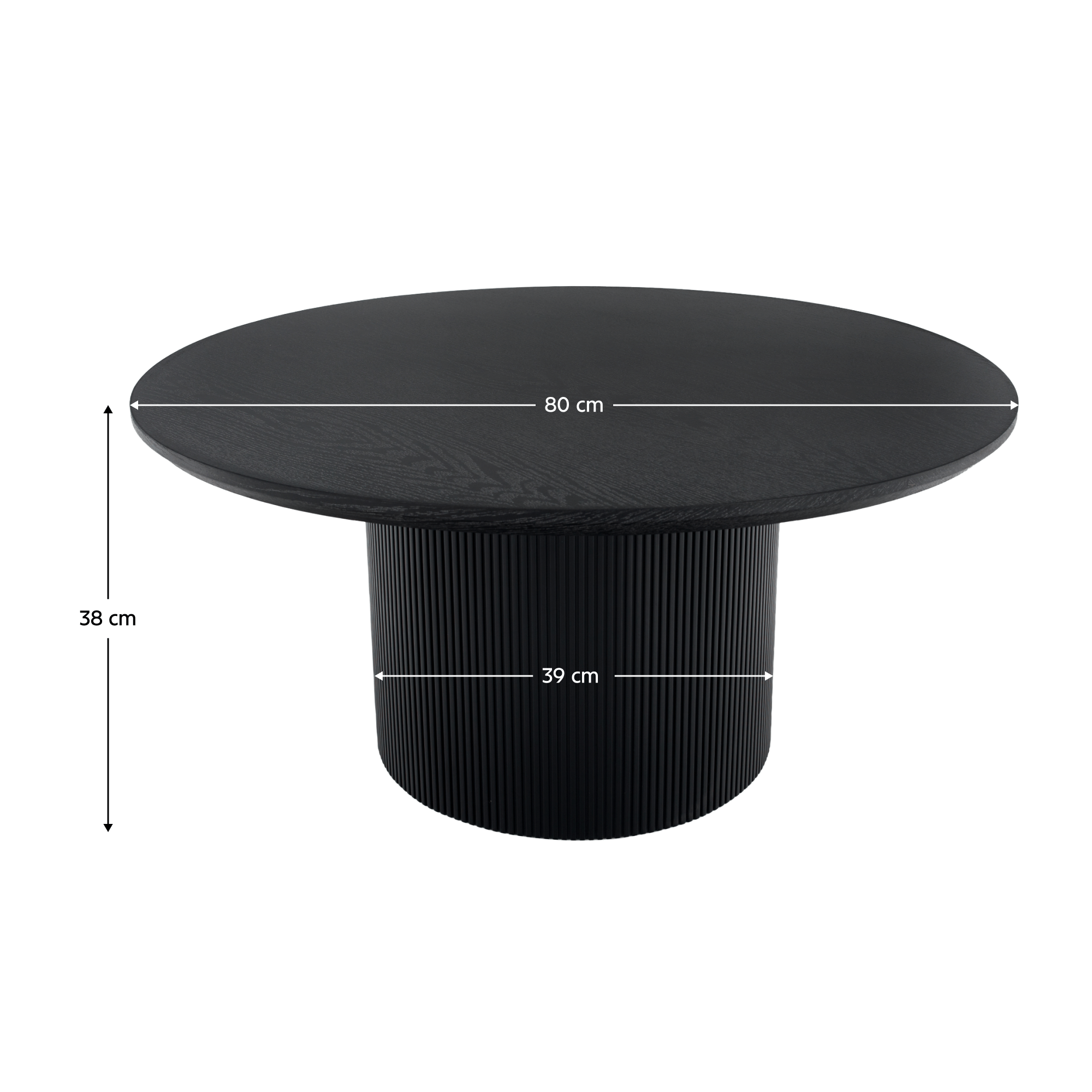 Măsuță de cafea MODICA TIP 2, neagră, diametru 80 cm Kondela