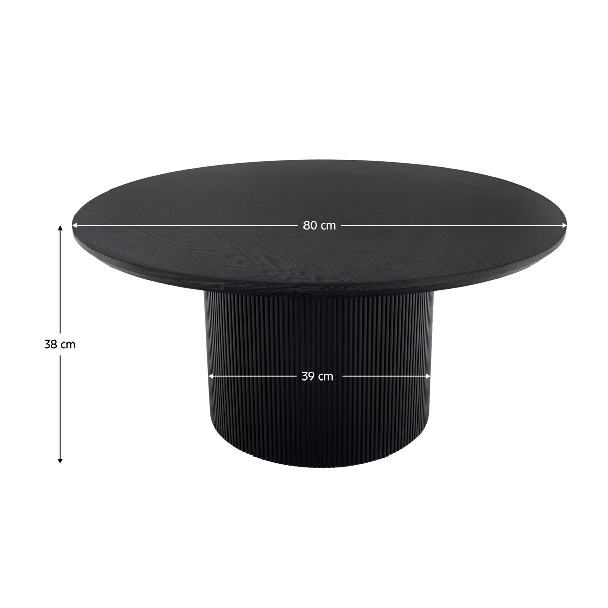 Măsuţă de cafea, negru, diametru 80 cm, MAHIR TYP 2 Kondela