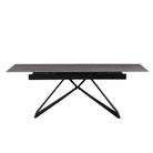 Masă dining extensibilă, beton/neagră, 160-200x90 cm, MAJED Kondela