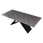 Masă dining extensibilă, beton/neagră, 160-200x90 cm, MAJED Kondela