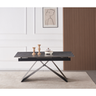 Masă dining extensibilă, beton/neagră, 160-200x90 cm, MAJED Kondela