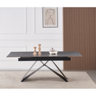 Masă dining extensibilă, beton/neagră, 160-200x90 cm, MAJED Kondela