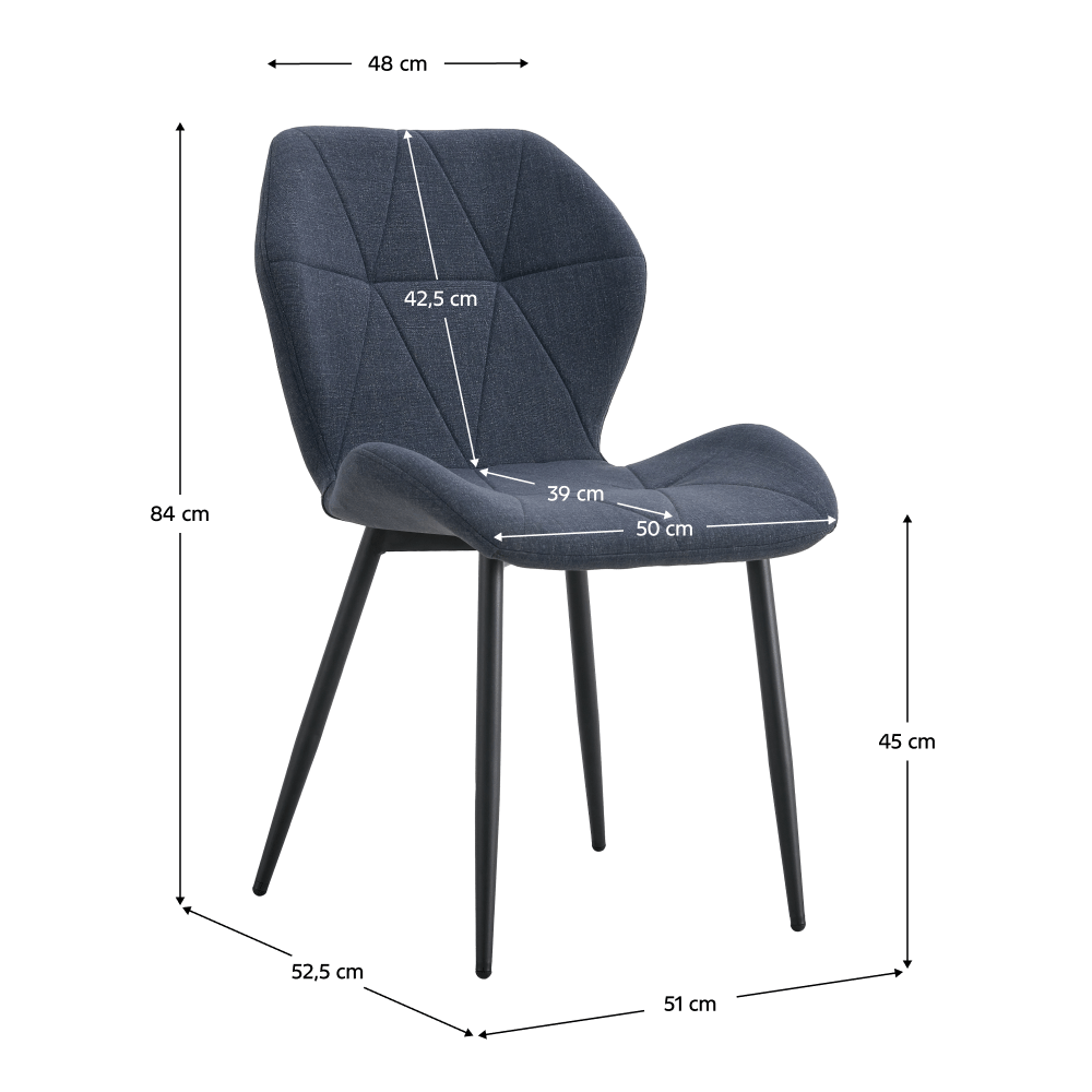 Scaun de dining JACA TIP 2, gri închis / negru, 51x52.5x84 cm Kondela