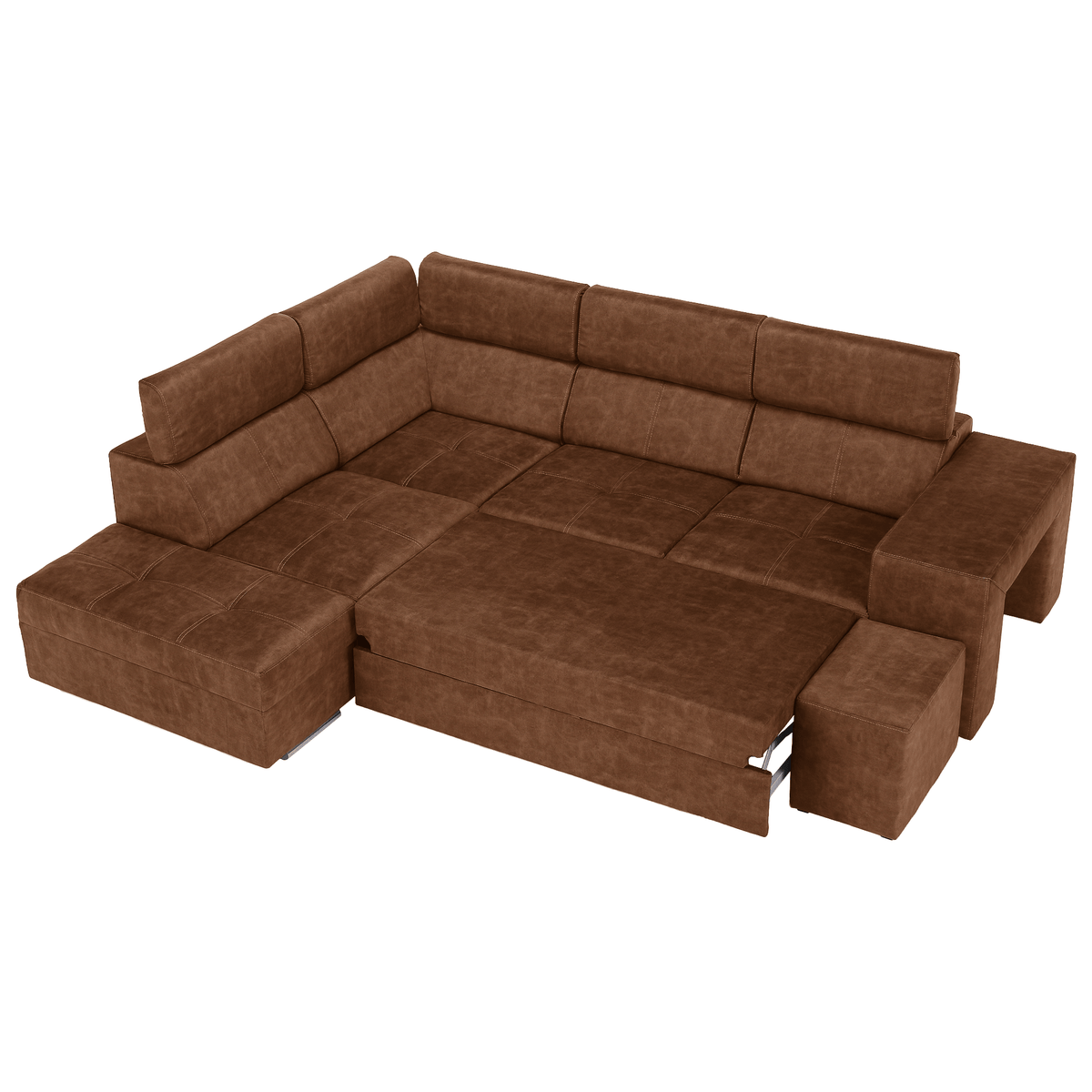 Set canapea BLOIS, maro, pe stânga, 264x210x79 cm Kondela