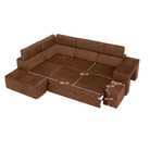 Set canapea BLOIS, maro, pe stânga, 264x210x79 cm Kondela