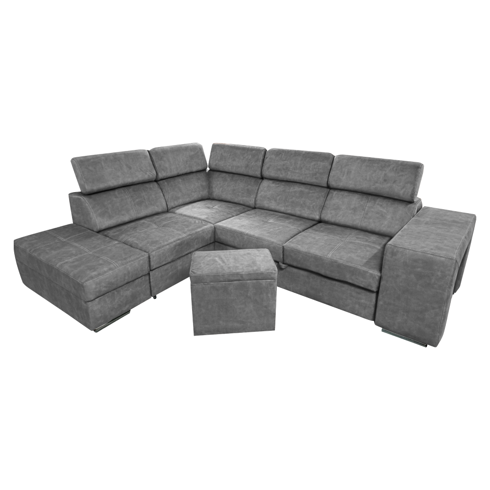 Set canapea BLOIS, gri, pe stânga, 264x210x79 cm Kondela