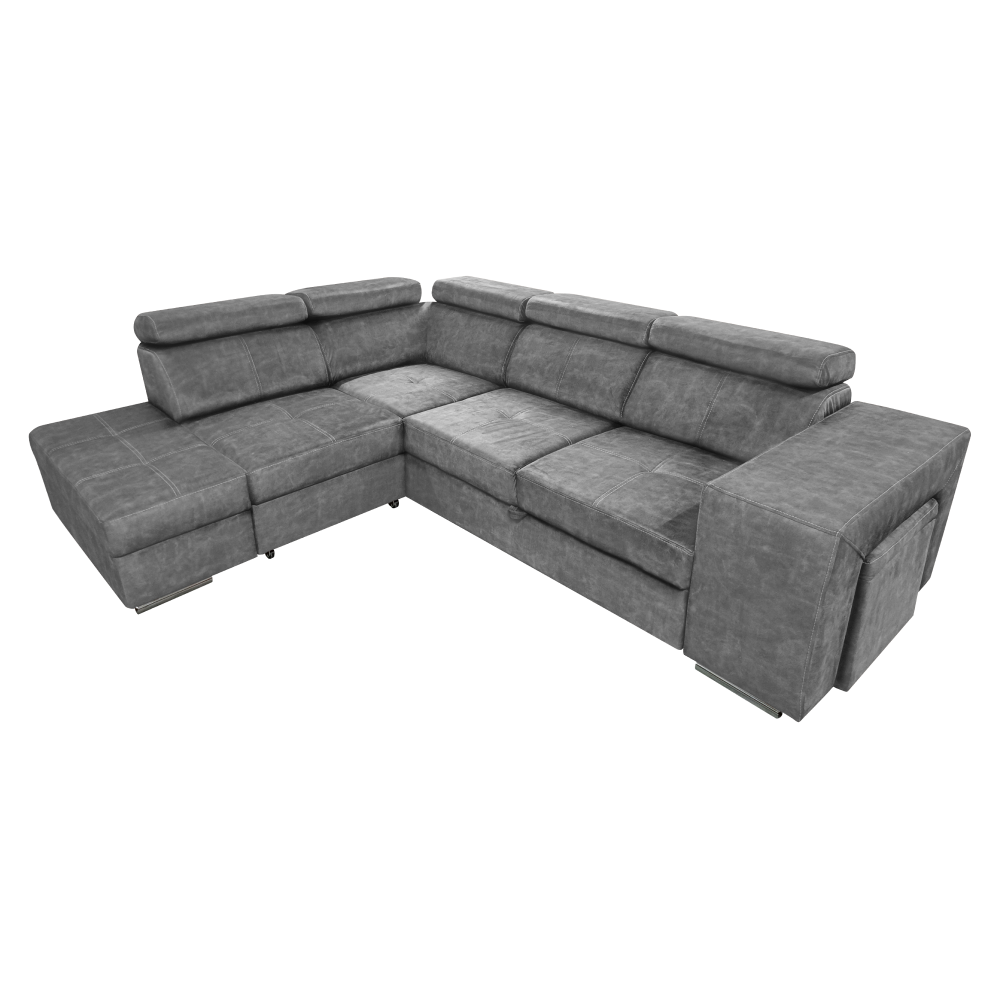 Set canapea BLOIS, gri, pe stânga, 264x210x79 cm Kondela