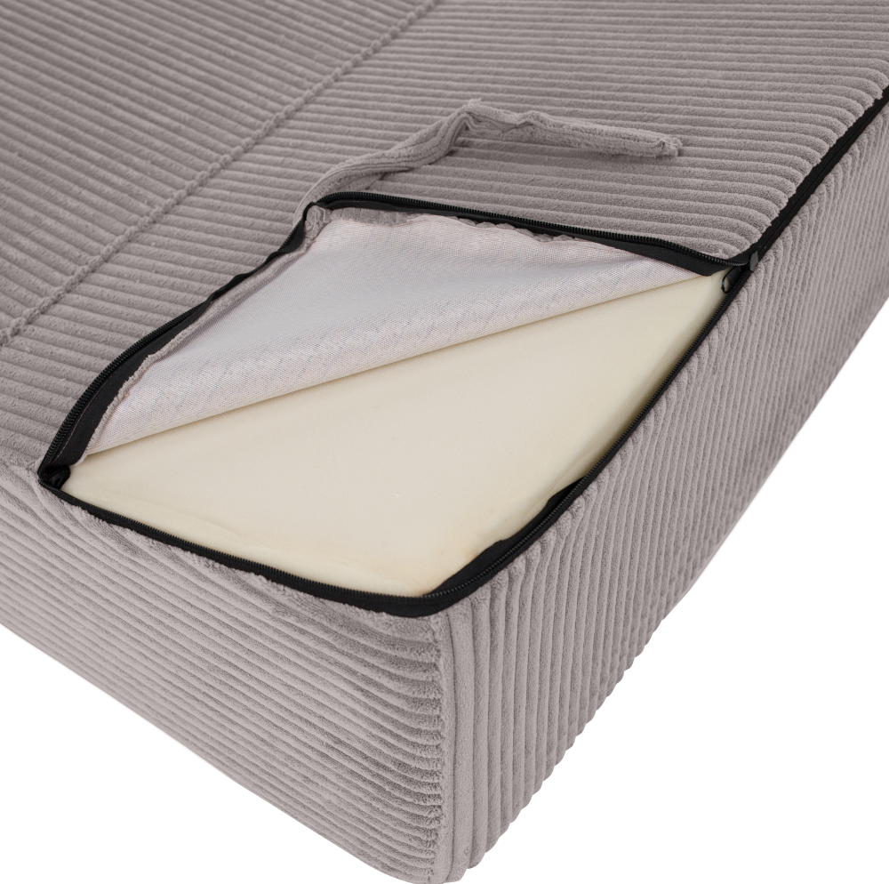 Saltea pliabilă/fotoliu extensibil, 2în1, gri, MALEN Kondela