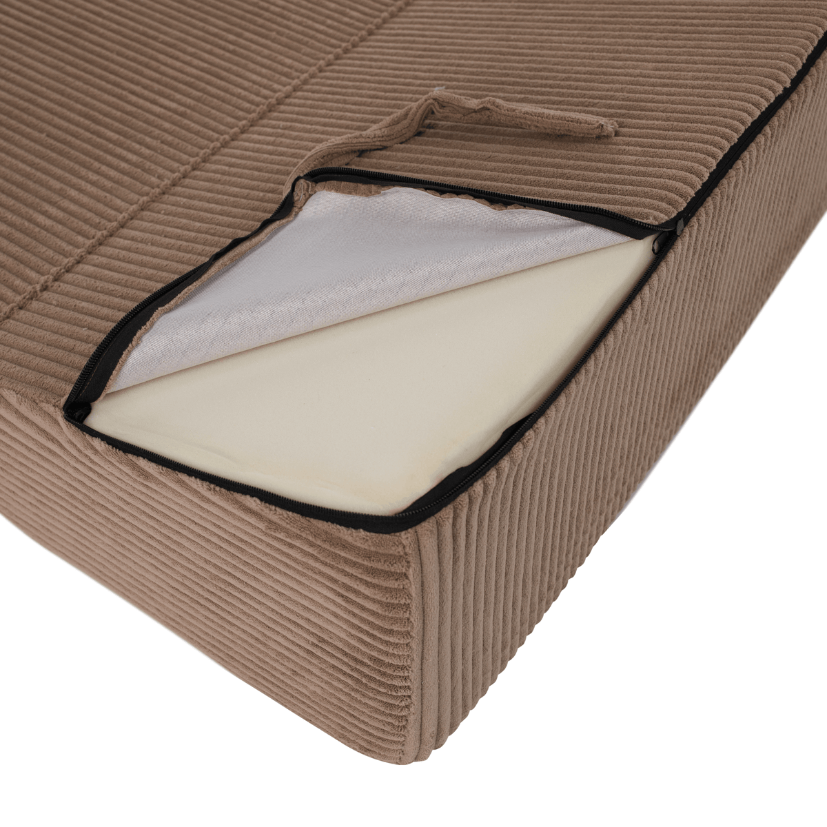 Saltea/fotoliu extensibil TERAMO, 2în1, gri deschis, 90x82x55 cm Kondela