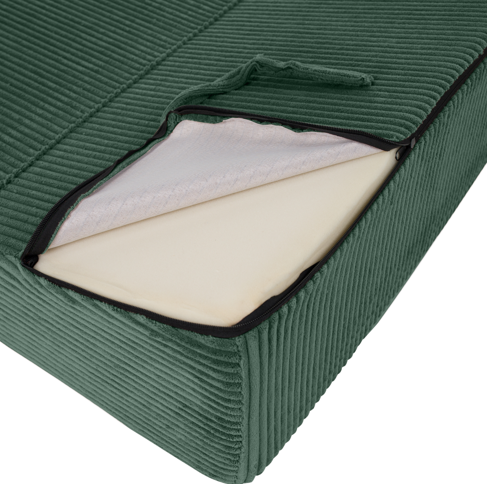 Saltea/fotoliu extensibil, 2în1, verde, MALEN Kondela
