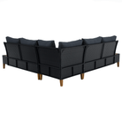 Set Grădină Modular MALKOM 4 Piese | Ratan Tehnic + Lemn Salcâm Masiv | Canapea Colț + Măsuță Kondela