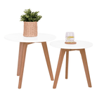 Set 2 măsuţe pt. cafea, alb/fag, MALTO NEW Kondela