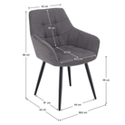 Scaun de design NOTO, gri/negru, 58.5x62x86 cm Kondela