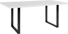 Masă Forte 160 cm, blat alb, picioare metalice negre Arboteca