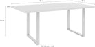 Masă Forte 160 cm, blat alb, picioare metalice negre Arboteca