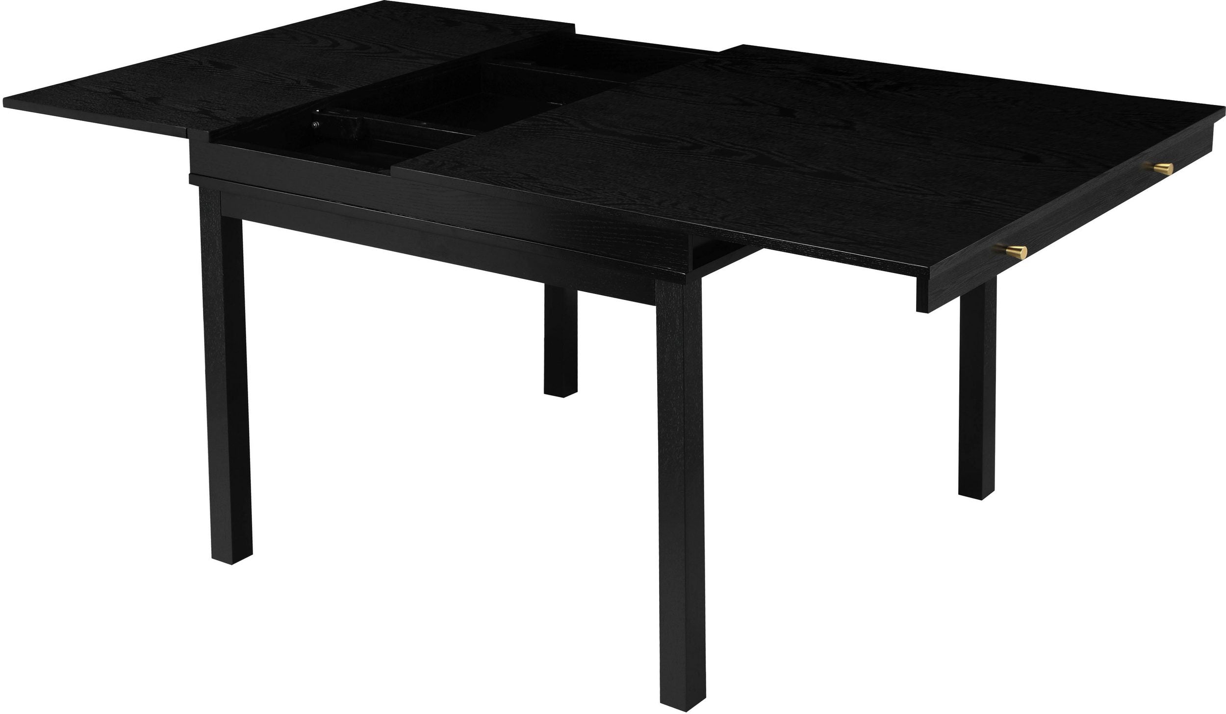 Masa extensibila Andas cu spatiu de depozitare , MDF , Negru 104-145 cm latime Arboteca