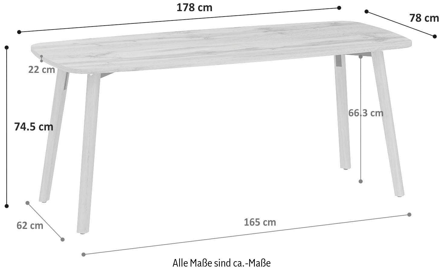 Masa Fusse, 178 cm latime Arboteca