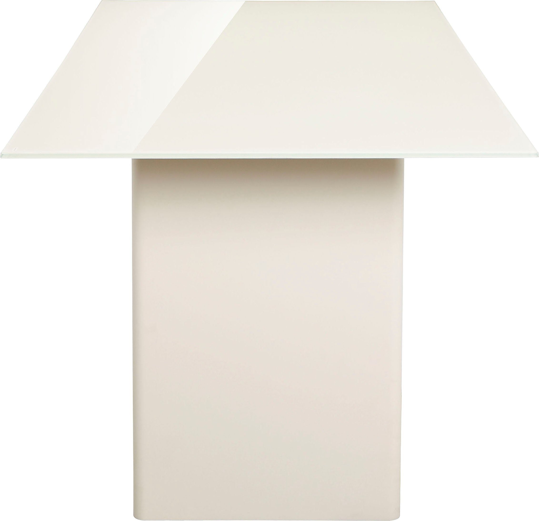 Masa Janita, Sticla, MDF, Creme, 220 cm latime Arboteca