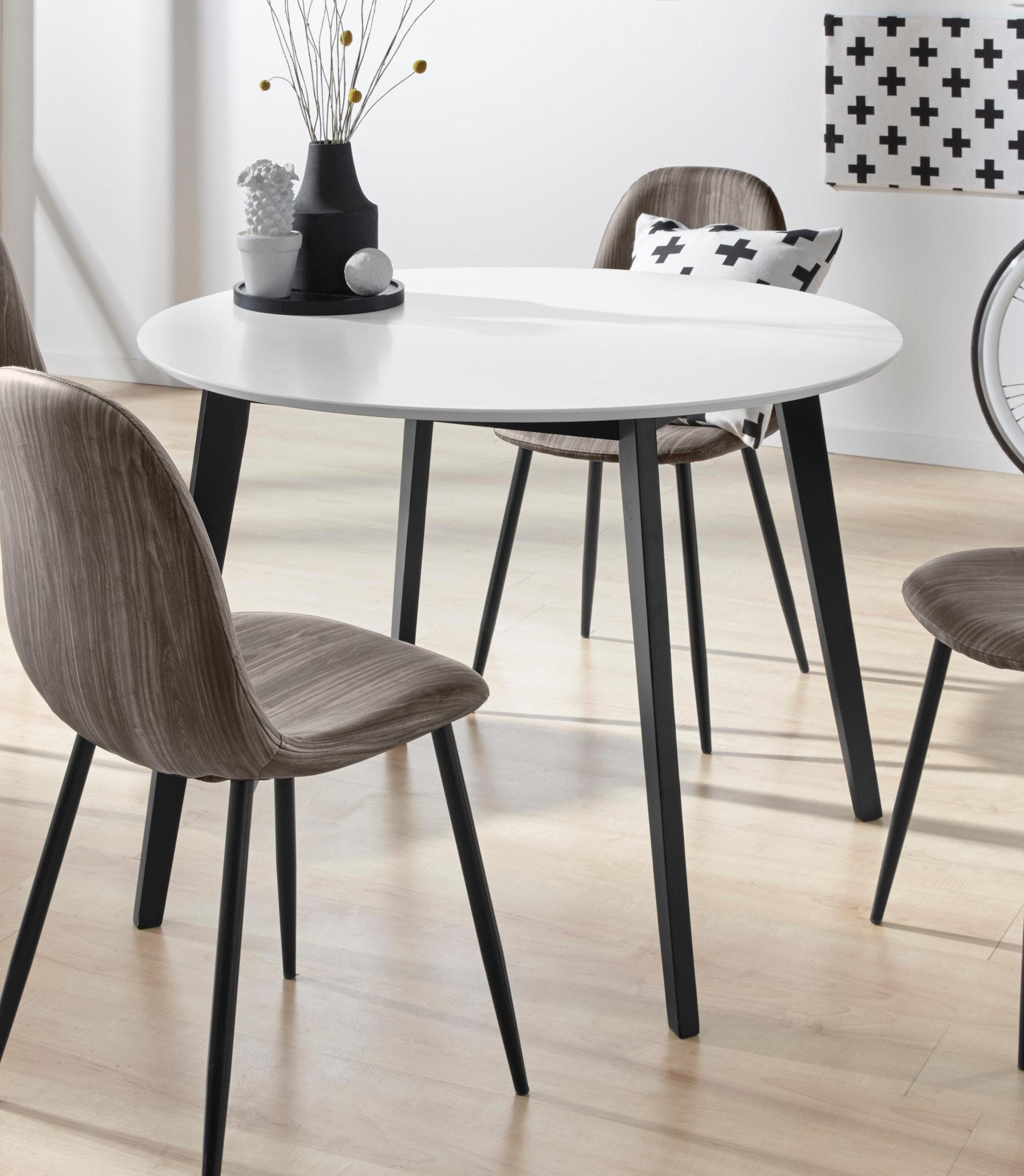 Masa Cody, 100 cm, Alb-negru Arboteca