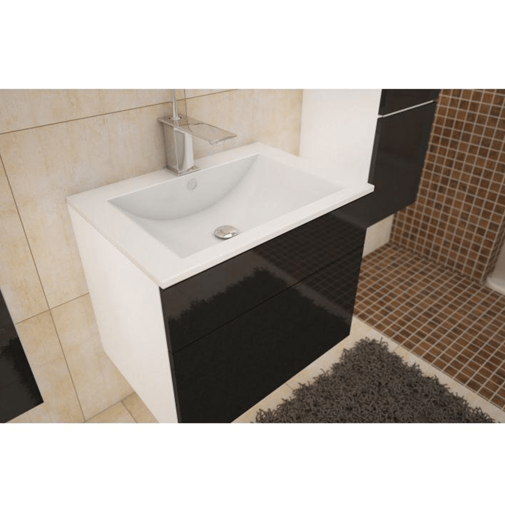 Dulap înalt RIVA BL 11, alb/negru, 30x31x110 cm Kondela