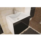 Dulap înalt RIVA BL 11, alb/negru, 30x31x110 cm Kondela