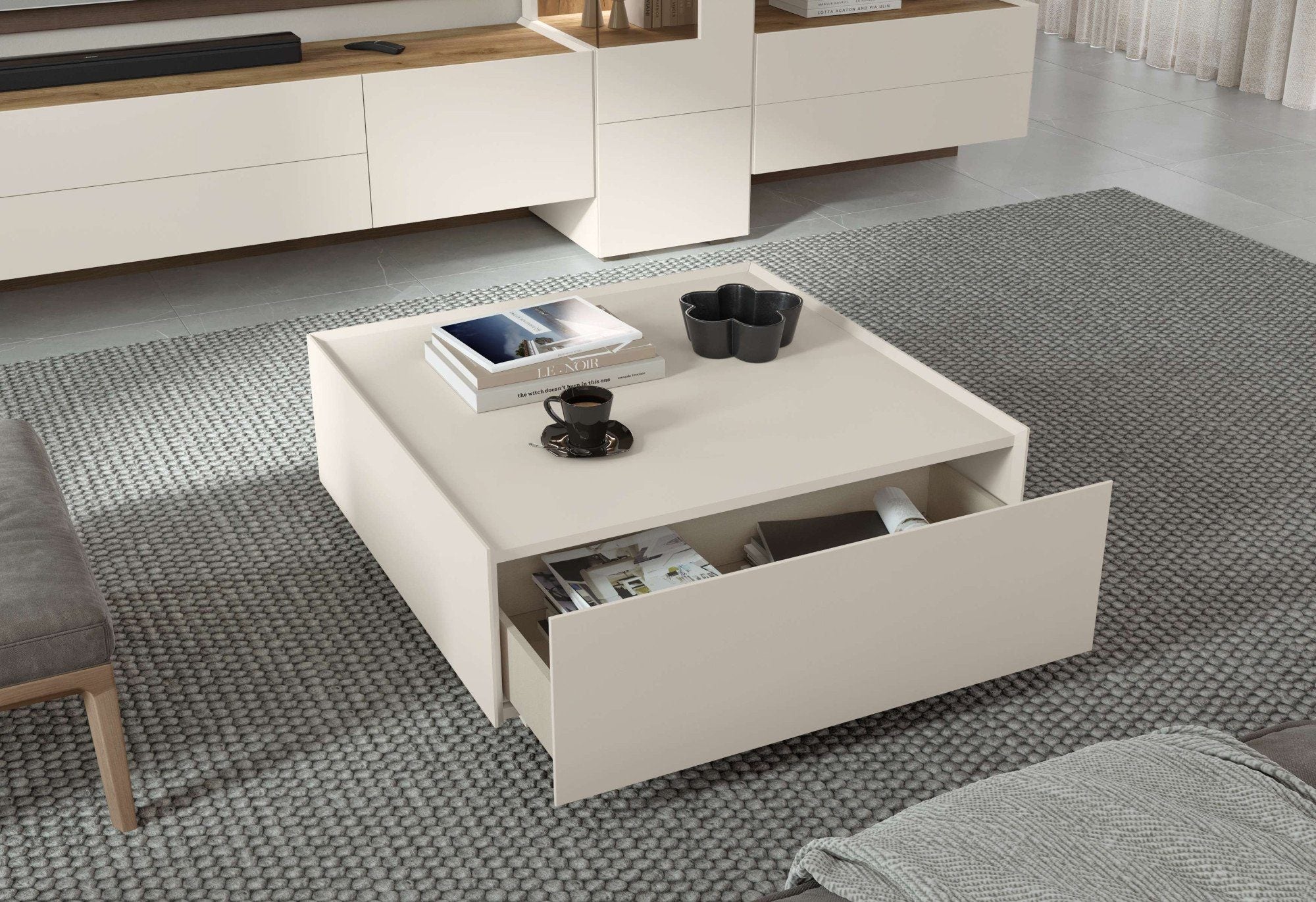 Masuta de cafea Sky , Mdf , Cashmir , 90 cm latime Arboteca