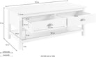 Masuta de cafea Tessin , lemn masiv , Alb , doua sertare , 110 cm latime Arboteca