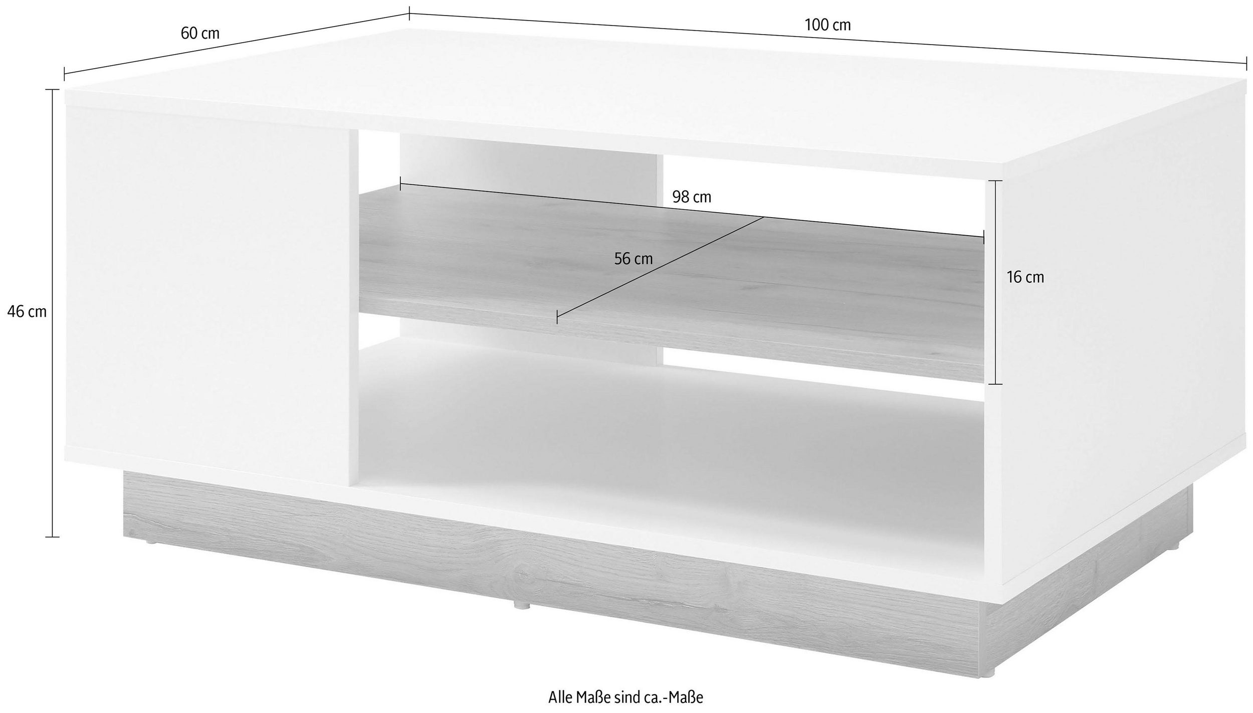 Măsuță de cafea Clair 100 cm, cu raft inferior Arboteca