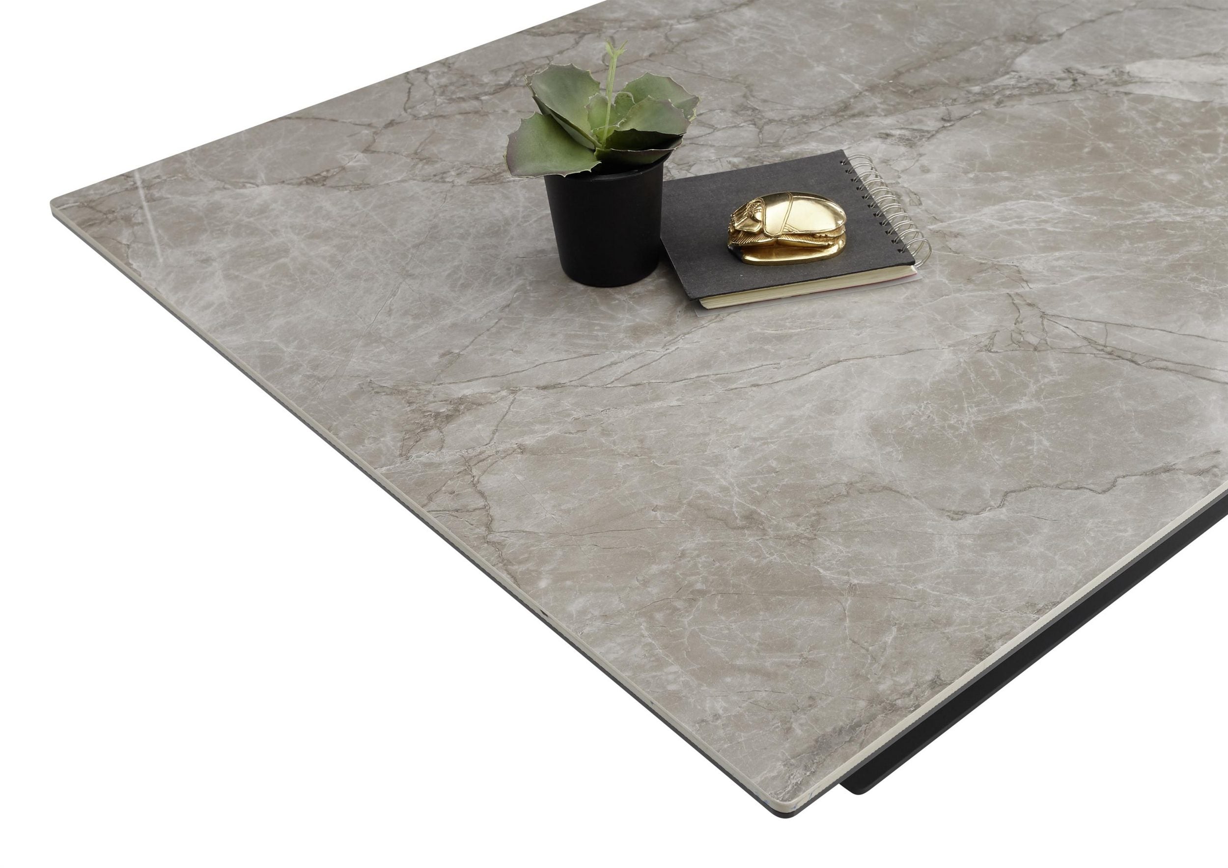 Măsuță Cafea Gaya, blat ceramic, picioare metalice, 120 cm Arboteca