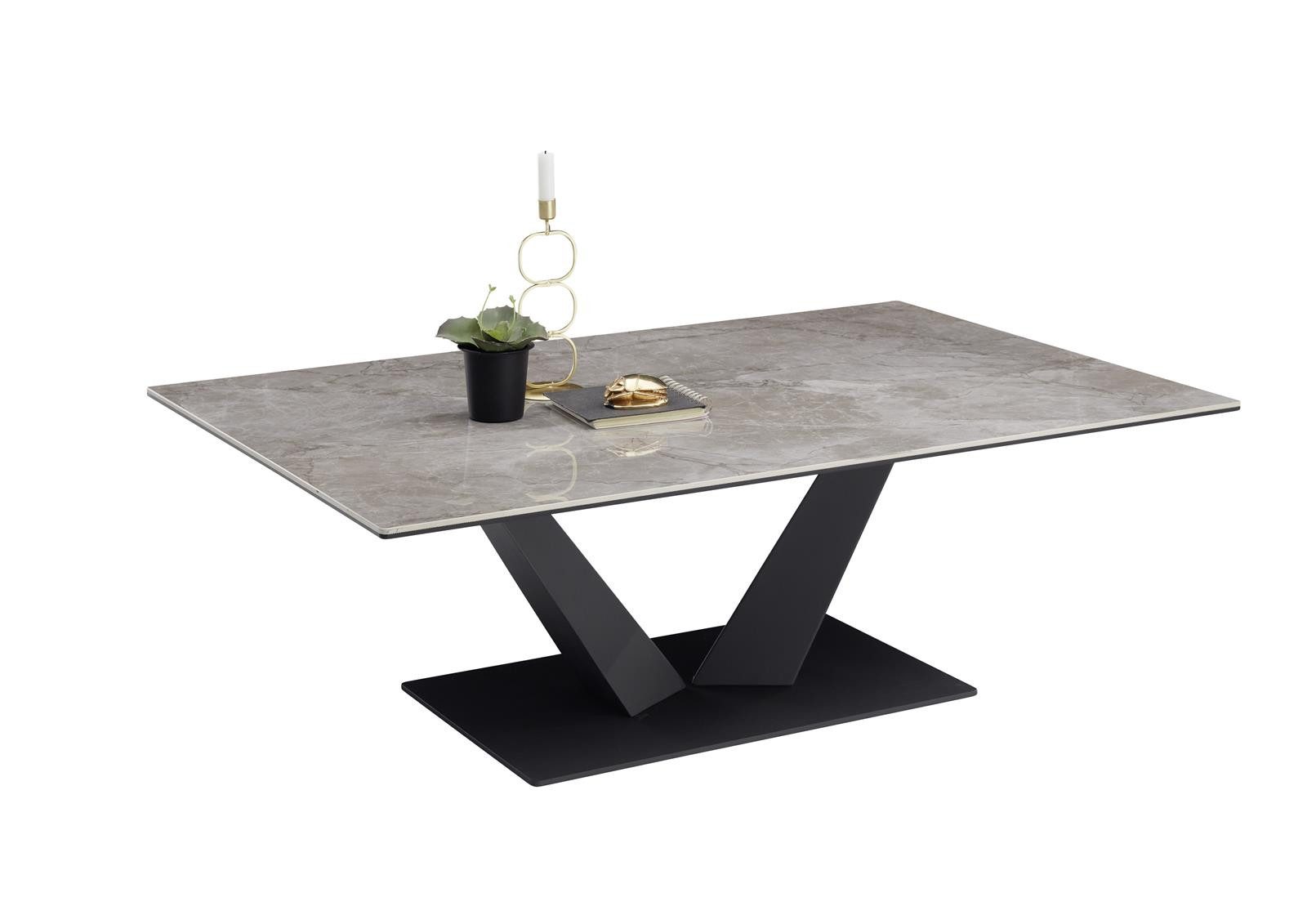 Măsuță Cafea Gaya, blat ceramic, picioare metalice, 120 cm Arboteca