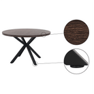 Masă de sufragerie, stejar închis / negru, diametru 120 cm, MEDOR Kondela