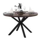 Masă de sufragerie, stejar închis / negru, diametru 120 cm, MEDOR Kondela