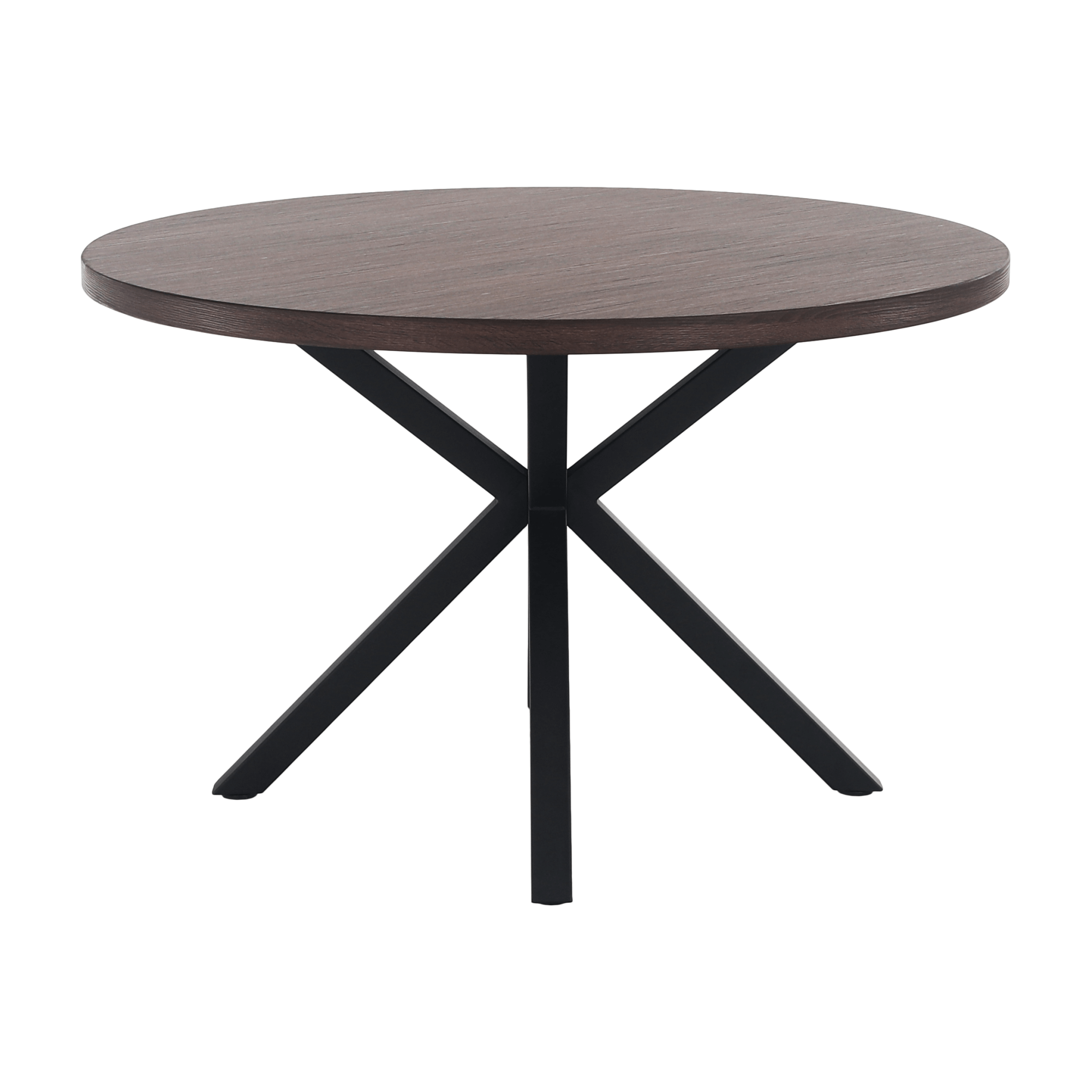 Masă de sufragerie KRAPINA, stejar închis / negru, diametru 120 cm Kondela