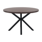 Masă de sufragerie, stejar închis / negru, diametru 120 cm, MEDOR Kondela