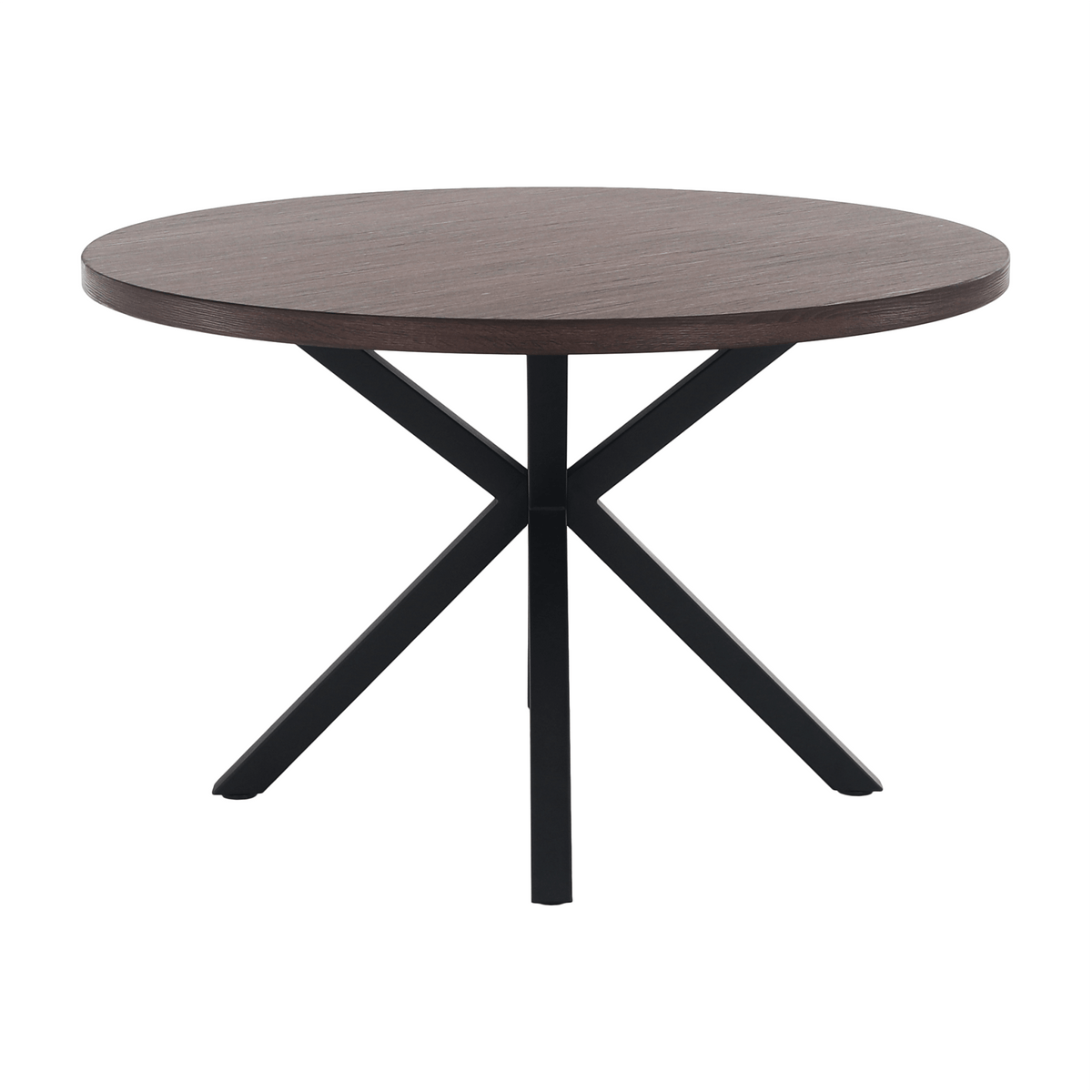 Masă de sufragerie, stejar închis / negru, diametru 120 cm, MEDOR Kondela