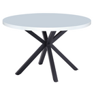 Masă de sufragerie, alb mat/ negru, diametru 120 cm, MEDOR Kondela