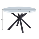 Masă de sufragerie, alb mat/ negru, diametru 120 cm, MEDOR Kondela