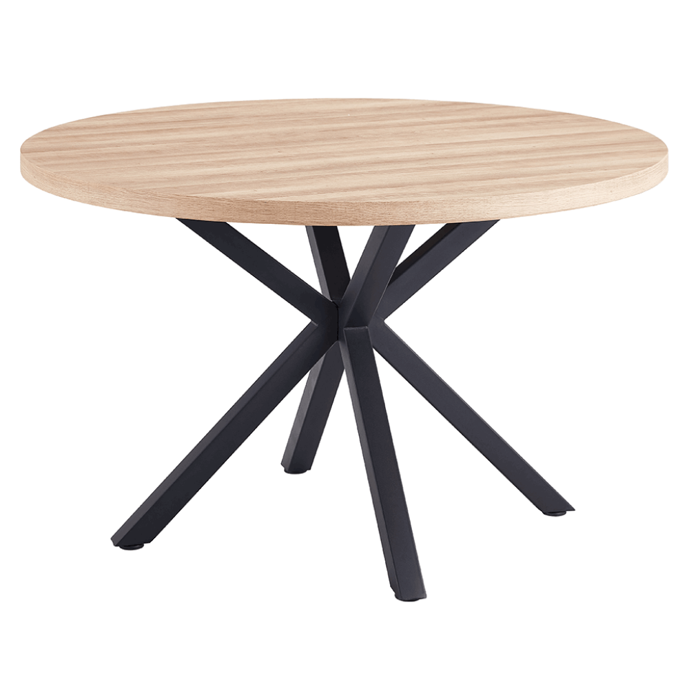 Masă de sufragerie, stejar sonoma / negru, diametru 120 cm, MEDOR Kondela