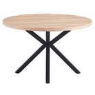 Masă de sufragerie, stejar sonoma / negru, diametru 120 cm, MEDOR Kondela