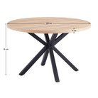 Masă de sufragerie, stejar sonoma / negru, diametru 120 cm, MEDOR Kondela