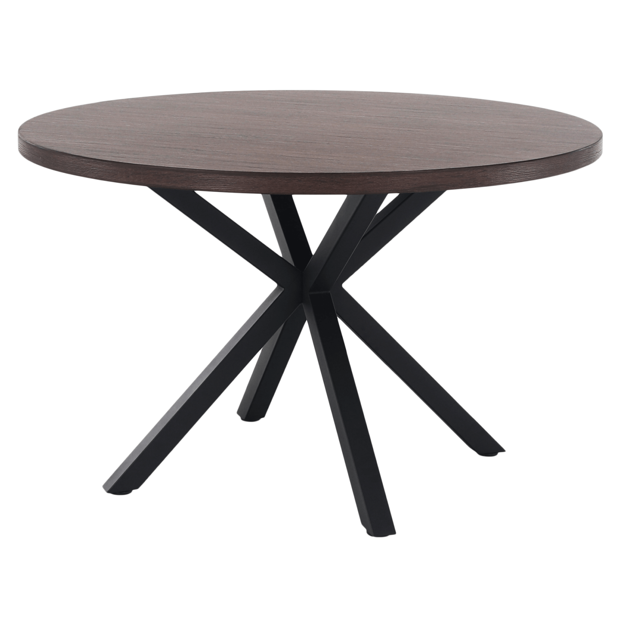 Masă de sufragerie KRAPINA, stejar închis / negru, diametru 120 cm Kondela