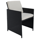 Set Dining Grădină MELFORD 9 Piese | 4 Scaune + 4 Taburete + Masă Salcâm Masiv | Ratan Tehnic Kondela