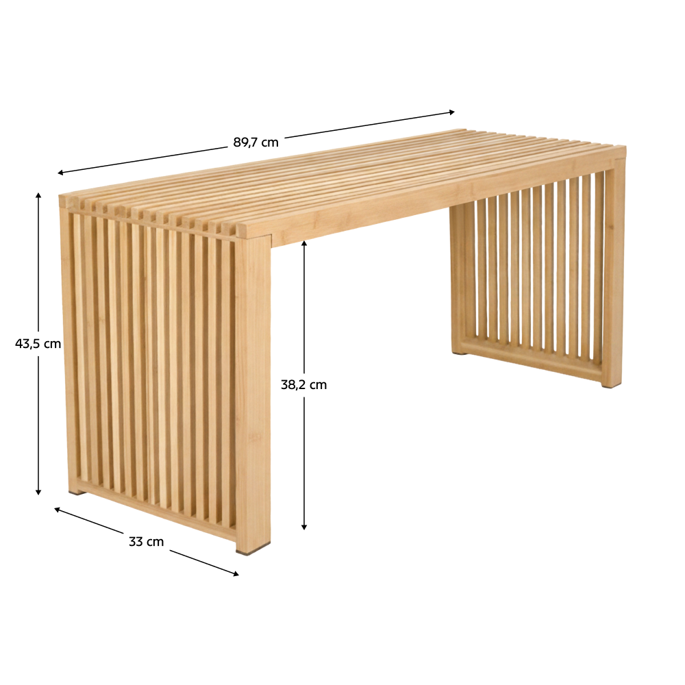 Bancă, bambus, 89.7x33x43.5 cm Kondela
