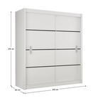 Dulap cu uși glisante MERINA 203, alb/negru, 203x215 cm Kondela