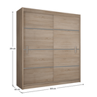 Dulap cu uși glisante MERINA 203, stejar sonoma/gri, 203x215 cm Kondela