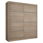 Dulap cu uși glisante MERINA 203, stejar sonoma/gri, 203x215 cm Kondela