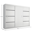 Dulap cu uși glisante MERINA 250, alb/negru, 250x215 cm Kondela