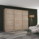 Dulap cu ușă glisantă MONCAO 250, stejar sonoma/gri, 250x60x215 cm Kondela